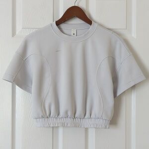 Lululemon Softstreme Cropped Gathered Waist Short Sleeve T-shirt Light Vapor 4